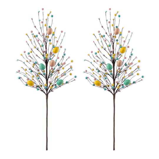 Glitzhome® 28" Easter Berries & Eggs Picks Set